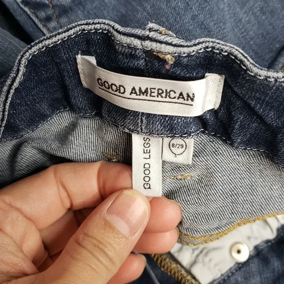 Good American Good Legs Skinny Jeans Size 8/29 Cotton Stretchy Blue - Picture 8 of 16